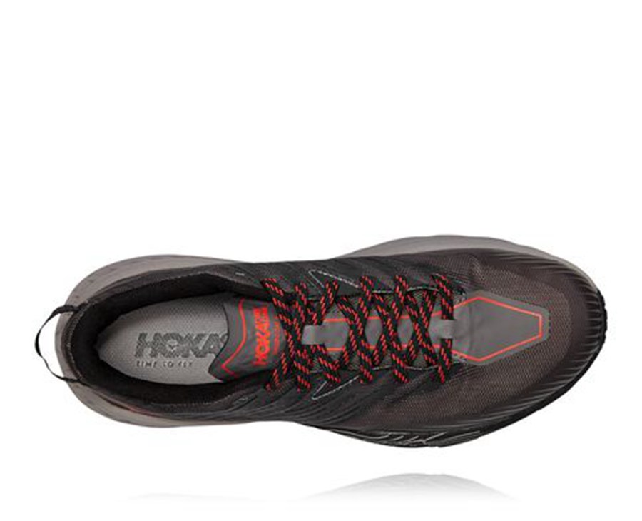 Trail Shoes Mens - Hoka One One Speedgoat 4 - Black - LNVWBXJ-60